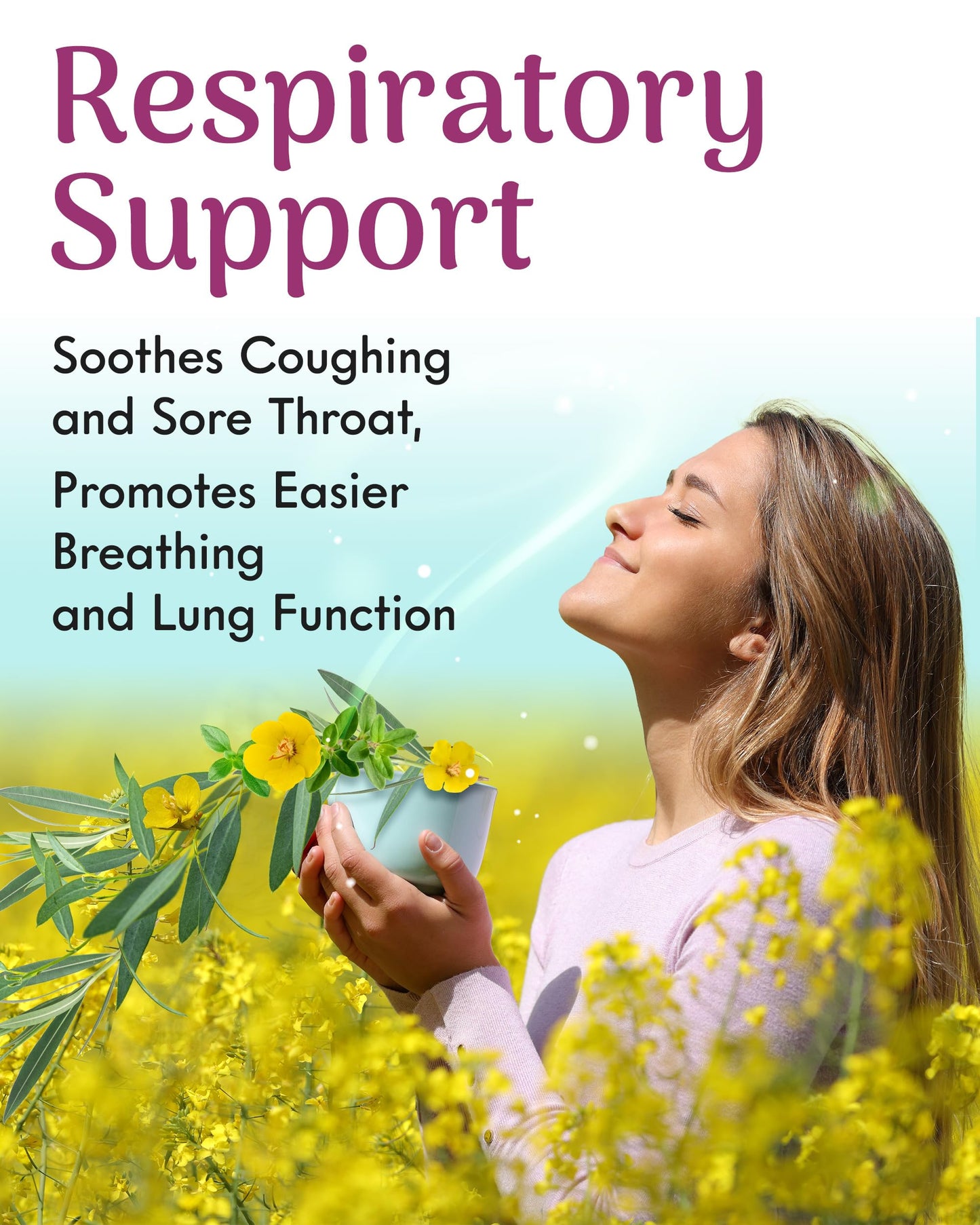 ADANIM BIO Herbal Tea Breathe Deeply Thyme Eucalyptus Mullein, USDA Organic, Caffeine-Free, 20 Teabags