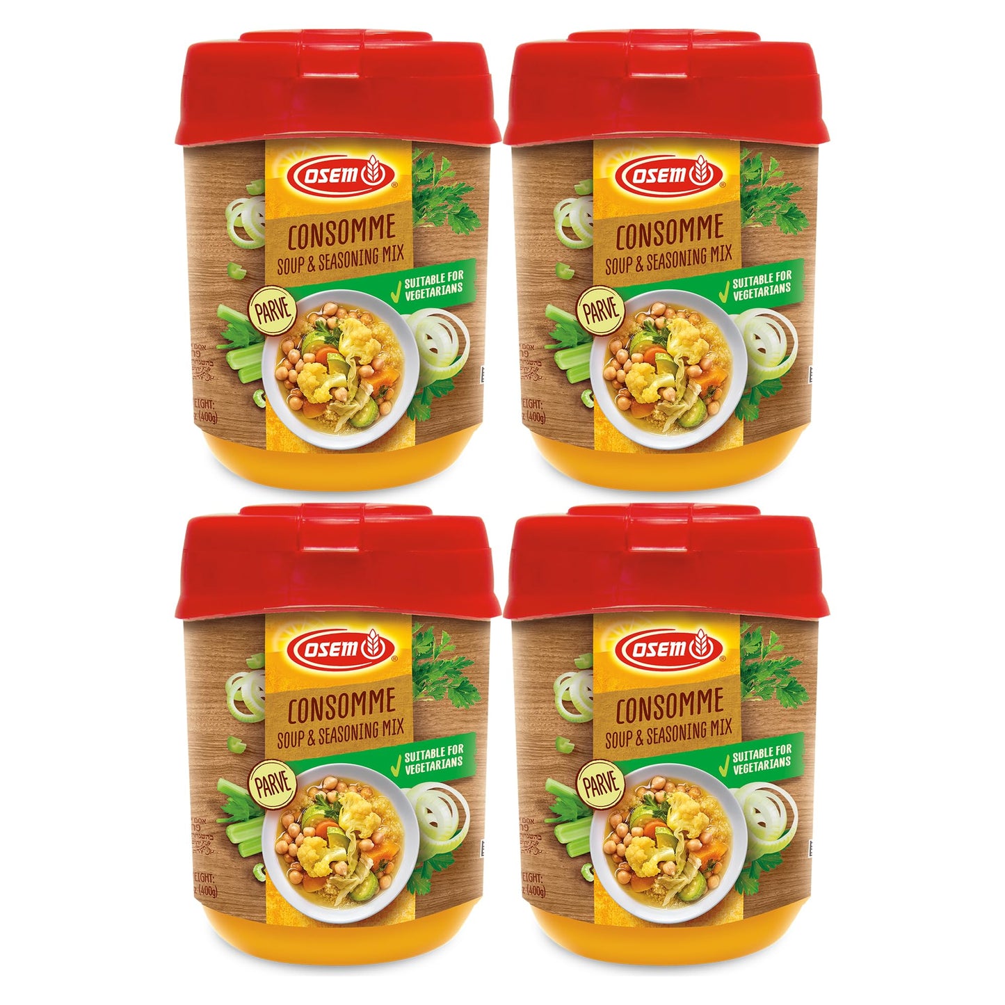 Osem Consomme Soup & Seasoning Mix, Chicken Style, 14.1 Ounce (Pack of 4)