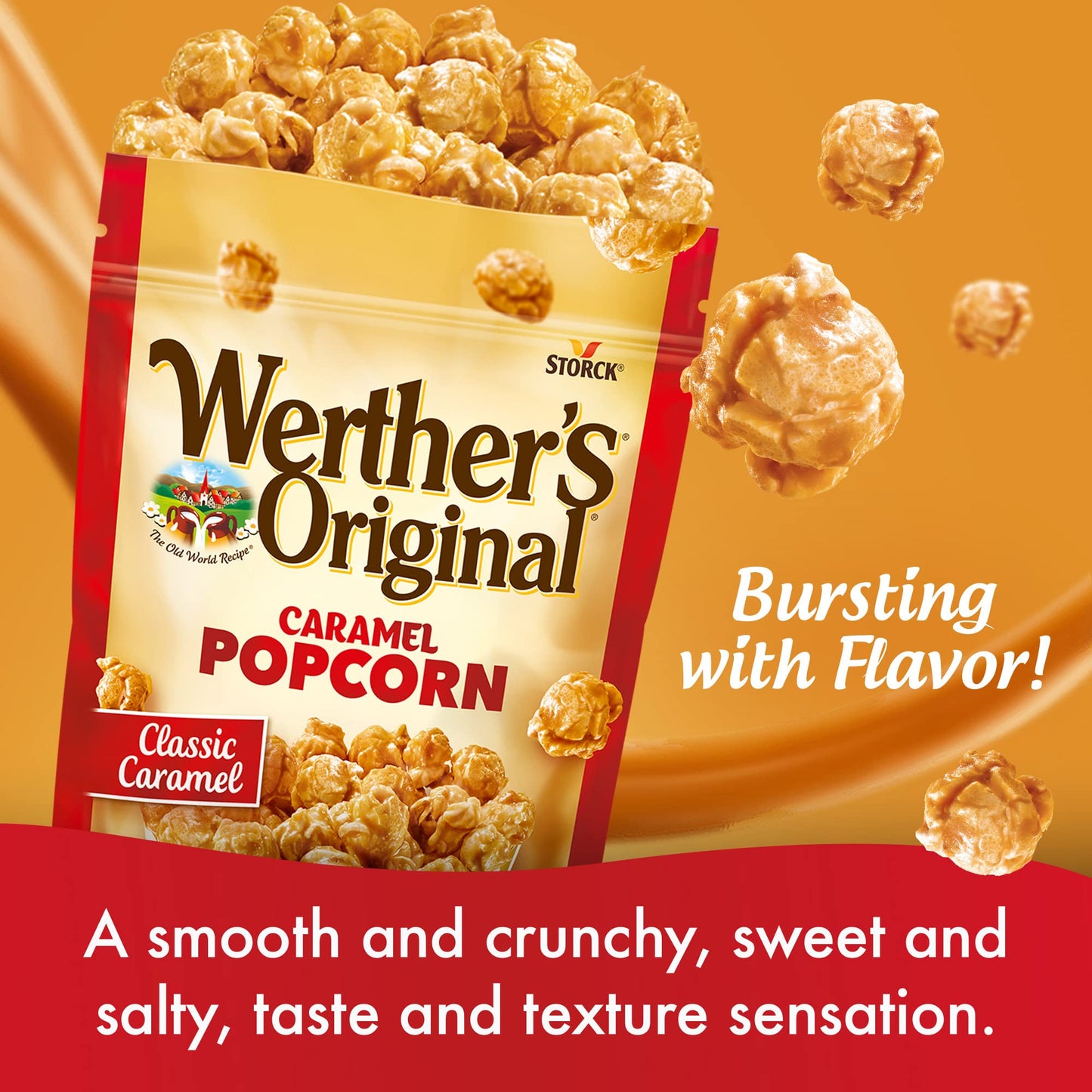 Werther'S Original Caramel Popcorn, Resealable Pouch, 5.29 Oz Bag