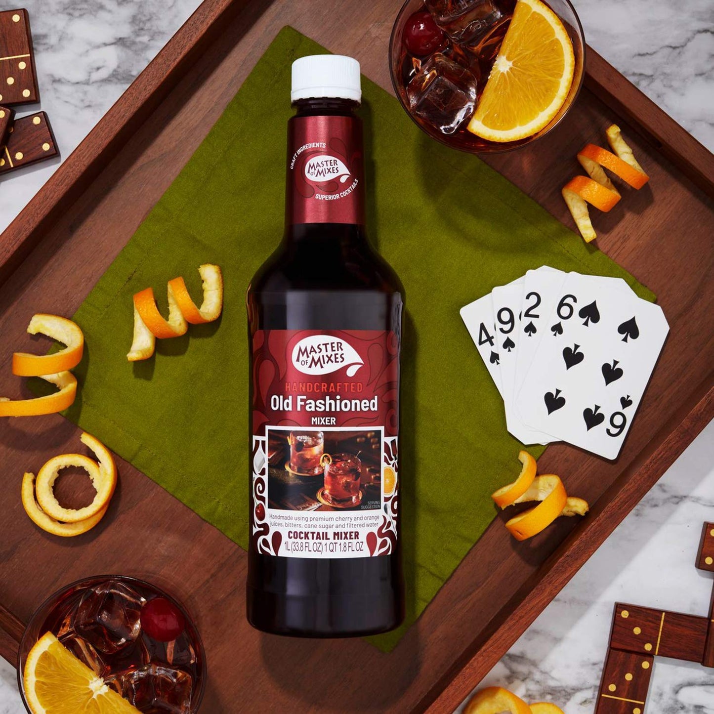 Master of Mixes Old Fashioned Drink Mix, Ready To Use, 1 Liter Bottle (33.8 Fl Oz), Pack of 6