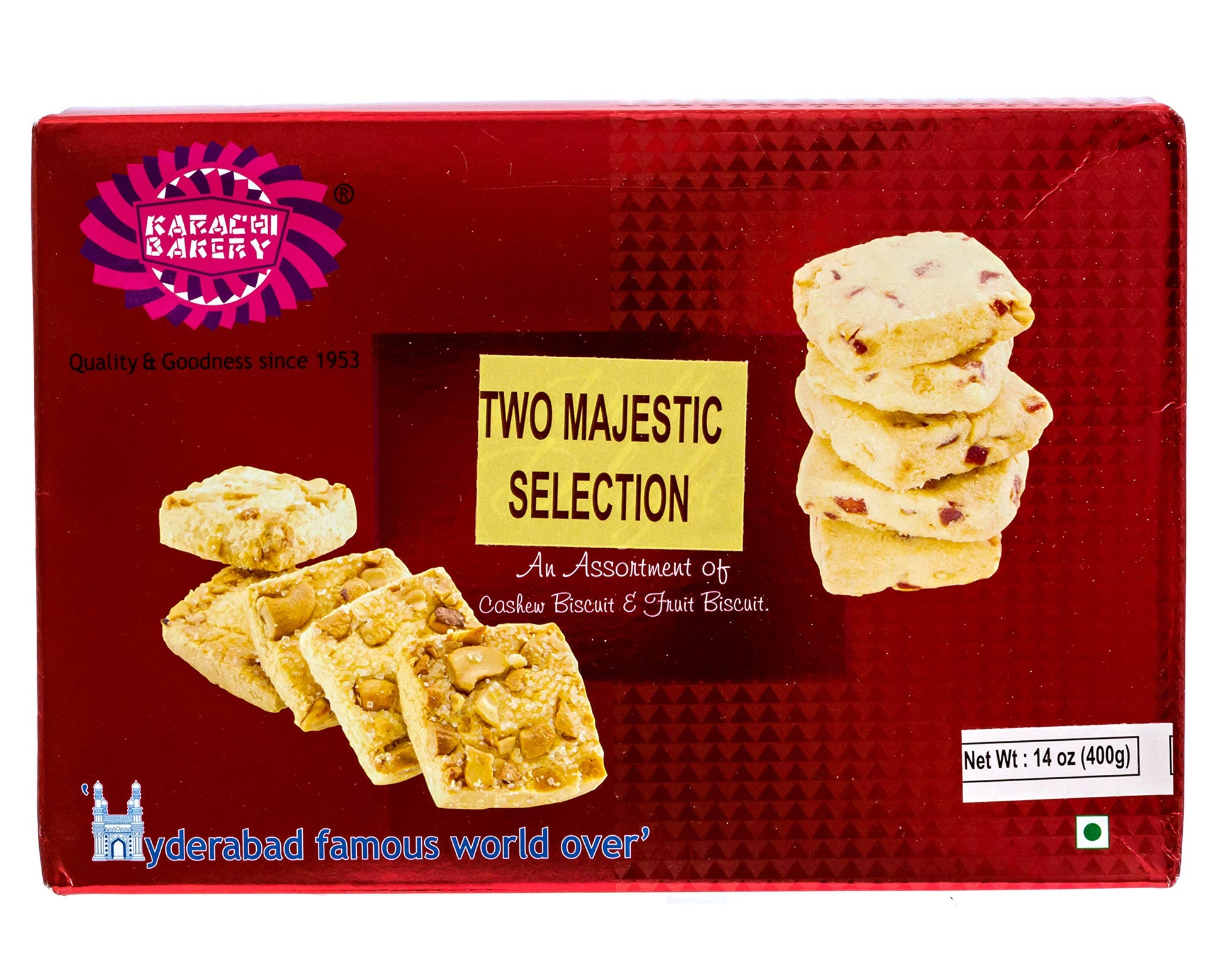 Karachi Bakery Double Delight Fruit Biscuit With Cashew, 400G