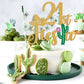 Tivurcia Fiesta 21St Cake Topper, Cheers To 21 Years/Taco Bout 21 Cake Decor,Tropical Hawaiian Mexican Summer Themed Happy 21St