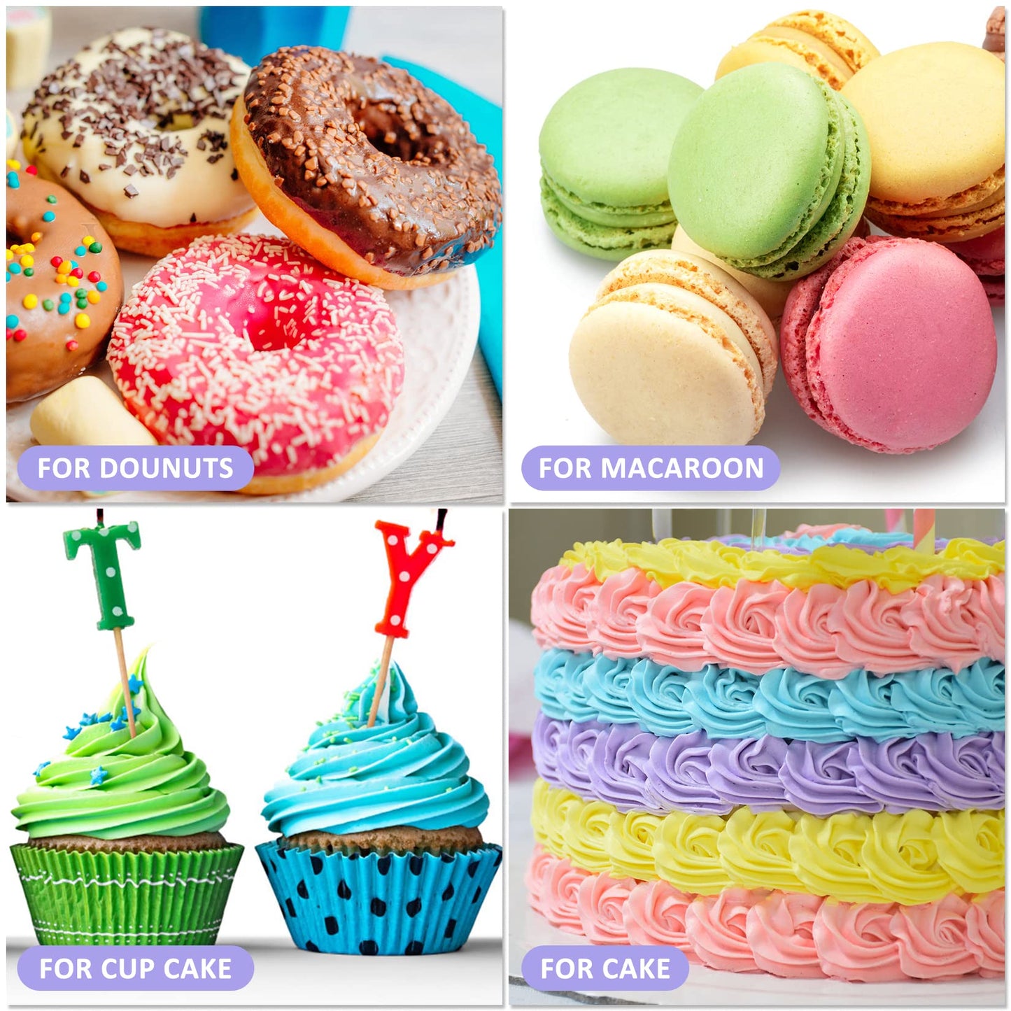 Food Coloring Liquid - Ercorart 16 Colors Food Coloring, Food Grade Food Dye, Tasteless Food Color Set For Cake Decorating, East