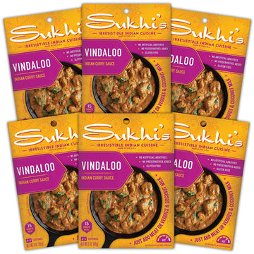 Sukhi'S Gluten-Free Indian Curry Paste - Vindaloo Curry Sauce 3Oz (Pack Of 6), Simmer Sauce Indian Sauce