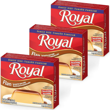 Royal Flan Dessert Mix - 3 Pack of 3.8oz Boxes - Simple Dessert for The Whole Family - 24 Servings Total
