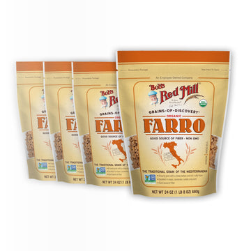 Bob s Red Mill Organic Farro Grain, 24oz (Pack of 4) - Non GMO, Vegan, Kosher