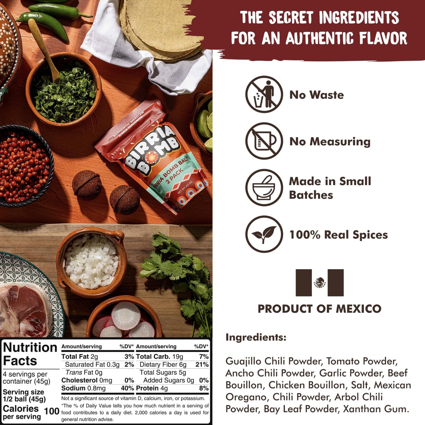 Chilemoy Birria Balls Spice Mix | Authentic Mexican Seasoning | 3 Ounce (Pack of 2) for Tacos, Stews, Nachos, Burritos