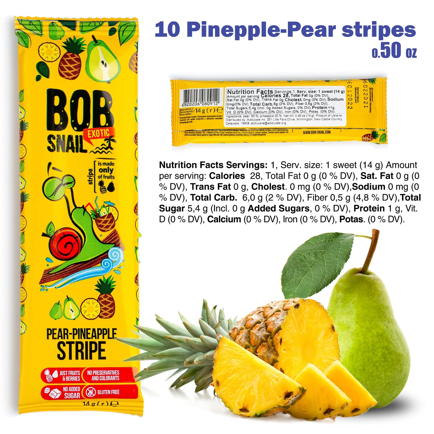 Healthy Snacks Variety Pack For Adults And Kids - 30 Gluten Free Fruit Strips With Dried Cherry Pear Pineapple Persimmon Apple -