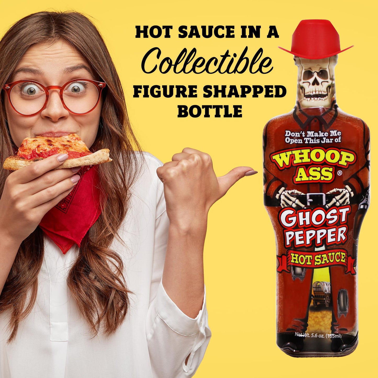 WHOOP ASS Ghost Pepper Hot Sauce – Gourmet Gift – 5.6 Ounce – Model WA314