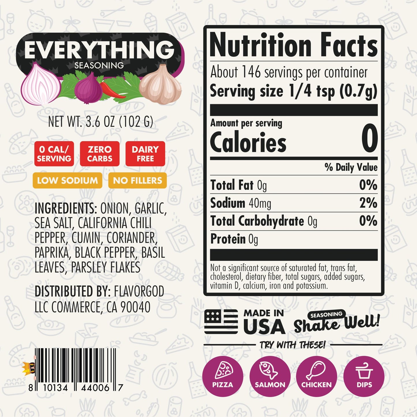 Flavor God Everything Seasoning Mix - Premium Spice Blend for Beef, Chicken, Dips & More - 2 Pack - Kosher, Low Sodium, Gluten-Free, Vegan, Keto Friendly