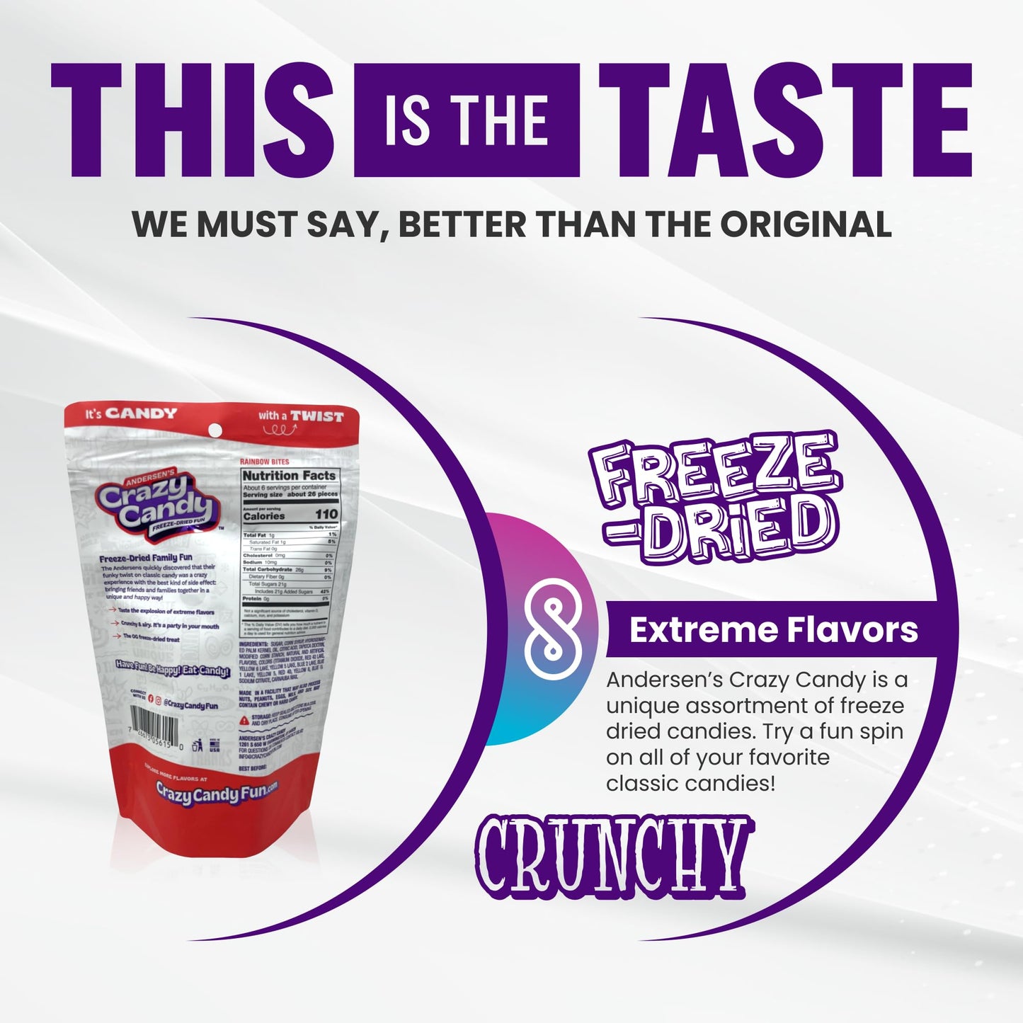 Andersons Crazy Candy Freeze Dried Candy Rainbow Bites