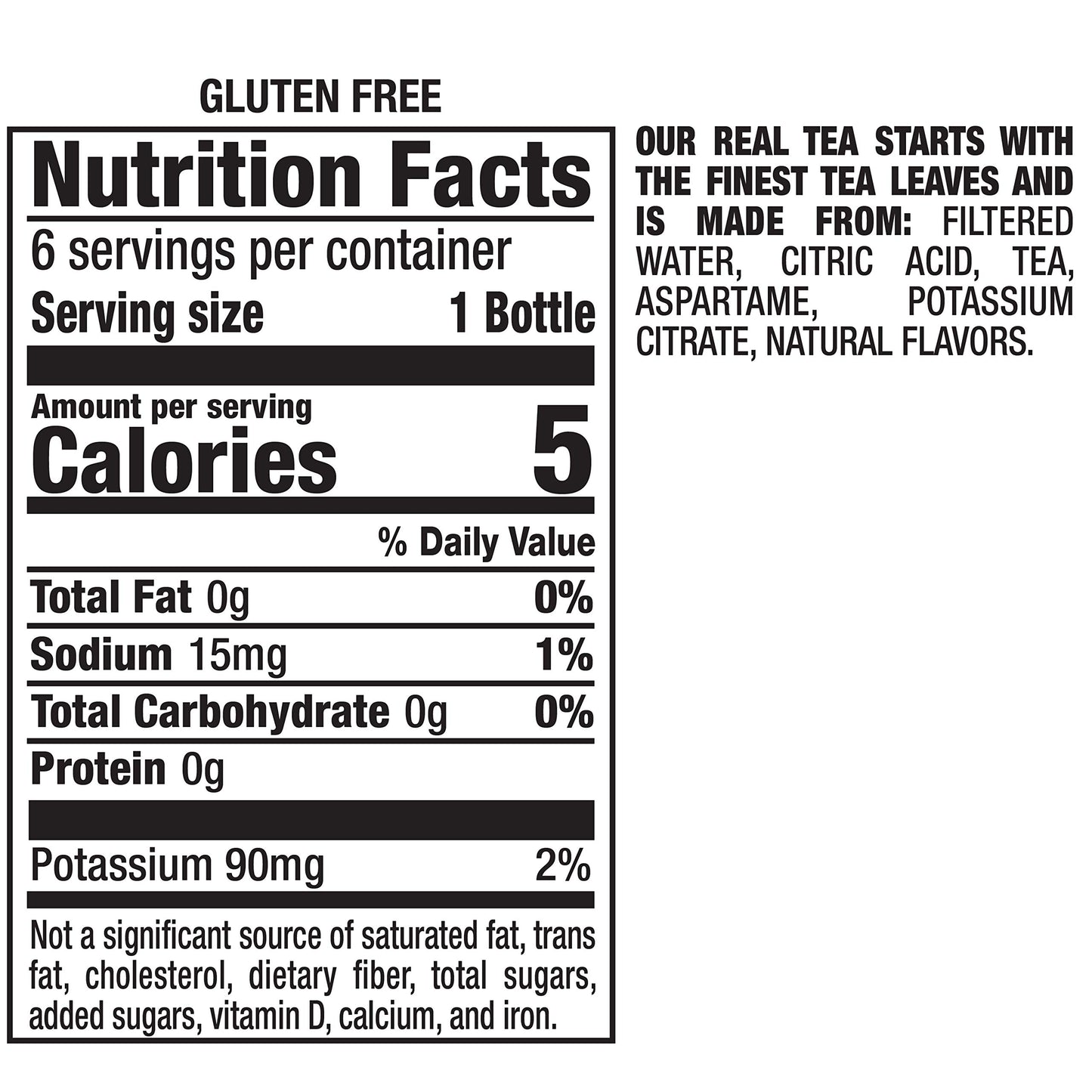 Snapple Zero Sugar Peach Tea  16 fl oz recycled plastic bottle  6 pack