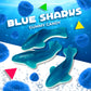 Blue Sharks Gummy Candy | 1 Pound Bag | Blue Raspberry And Marshmallow Flavor