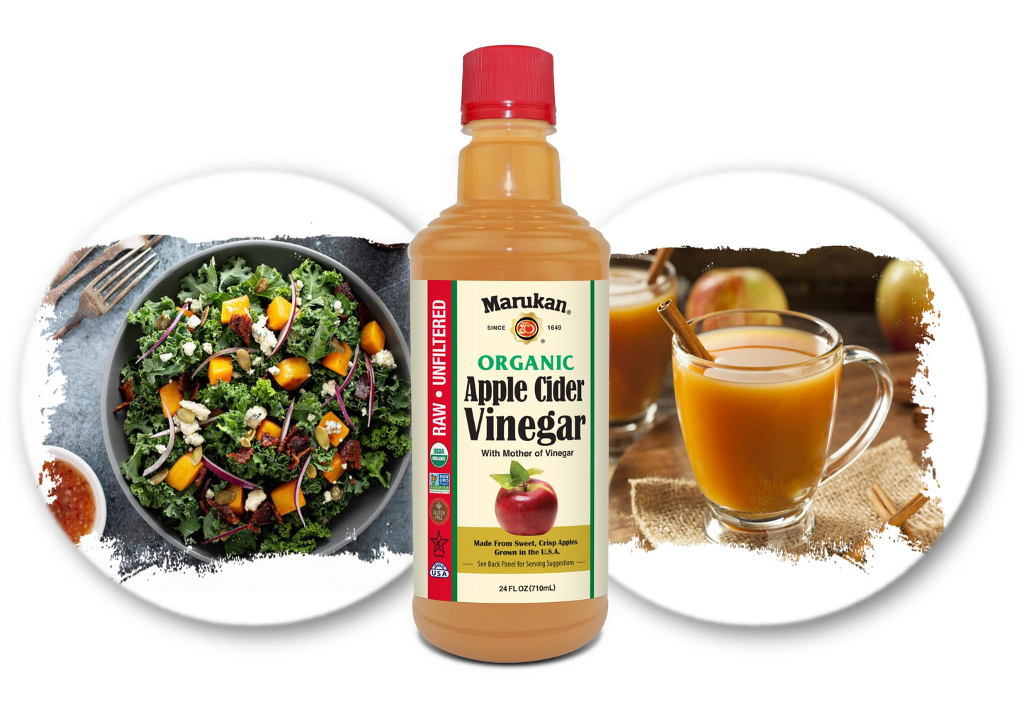 Marukan Organic Apple Cider Vinegar, 24 Ounce Pet Bottle (Pack Of 2)