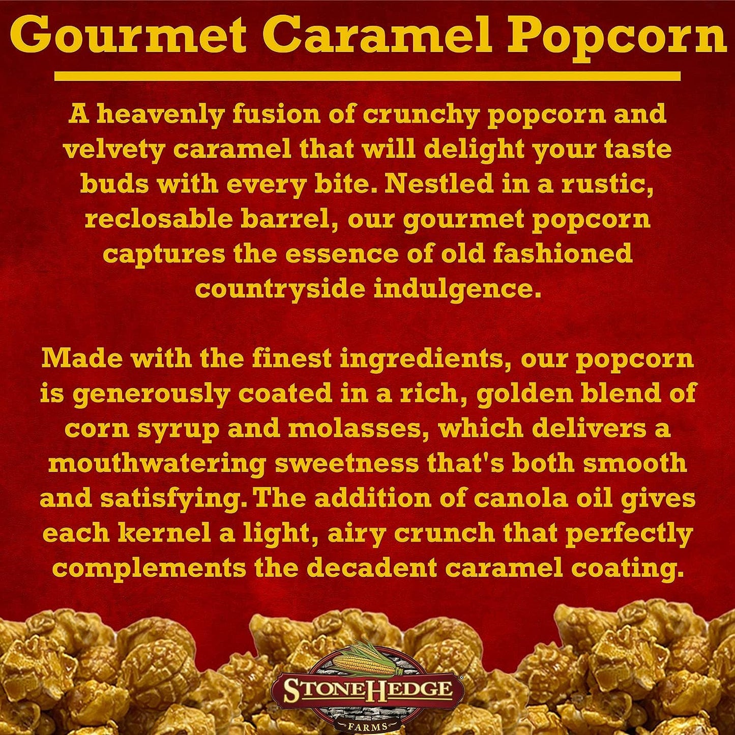 Stonehedge Farms Flavored Popcorn Barrel Variety Pack - Caramel And Butter Toffee - 32 Ounces Each - Reclosable Bulk Barrels - M