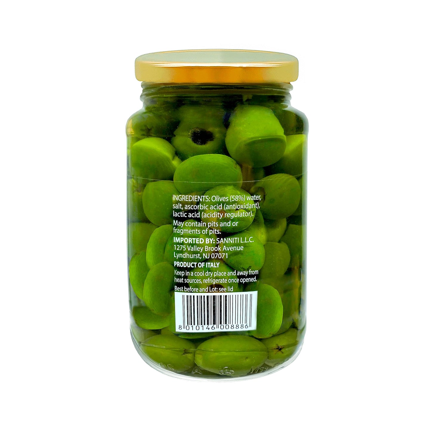 Sanniti Pitted Castelvetrano Olives - 19 Ounce Jar - 1.18 Pound (Pack of 1)