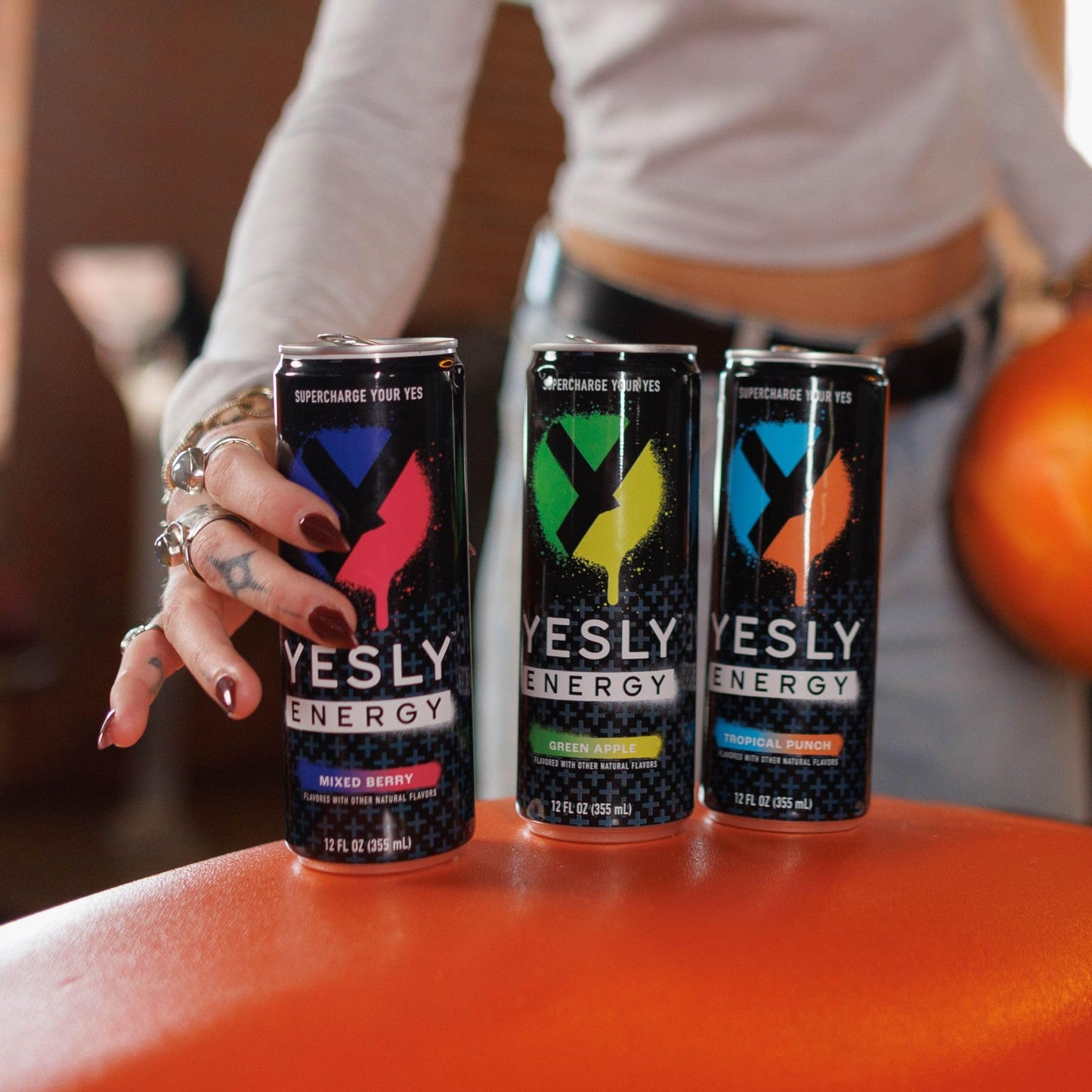 Yesly Energy Drink  Mixed Berry  Naturally Flavored Sparkling Energy Drink With Electrolytes  Magnesium  Potassium  Vitamin C  B6 & B12  Natural Caffeine From Green Tea  12 Fl Oz Cans  12 Pack