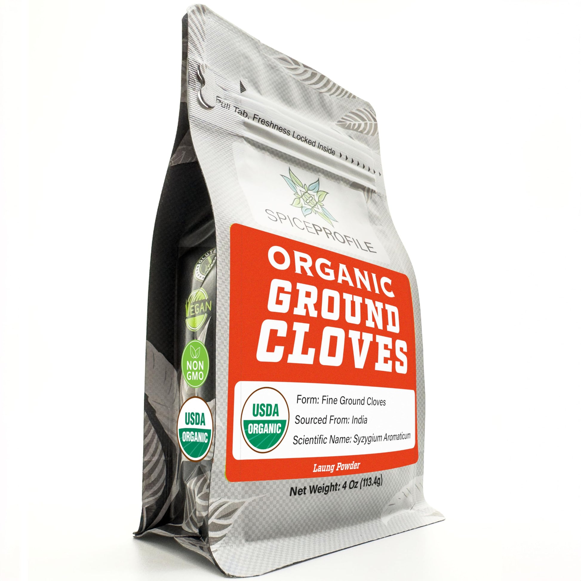Spice Profile USDA Organic Ground Cloves, Lab Tested, Resealable 4 oz Pouch, Small Size