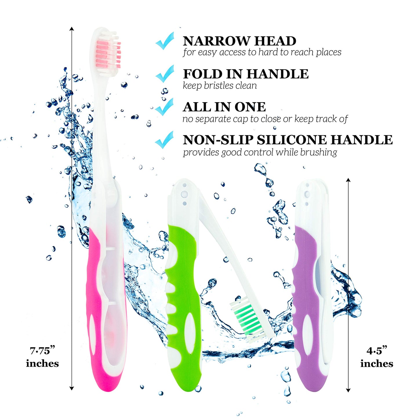 Bulk Travel Toothbrushes, Individually Wrapped Portable Toothbrush, Manual Disposable Travel Toothbrush Set For Adults, Medium S