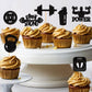 Ercadio 24 Pack Gym Workout Cupcake Toppers Glitter Biceps Dumbbells Kettlebells Abodominal Stay Strong Bodybuilding Cupcake Pic