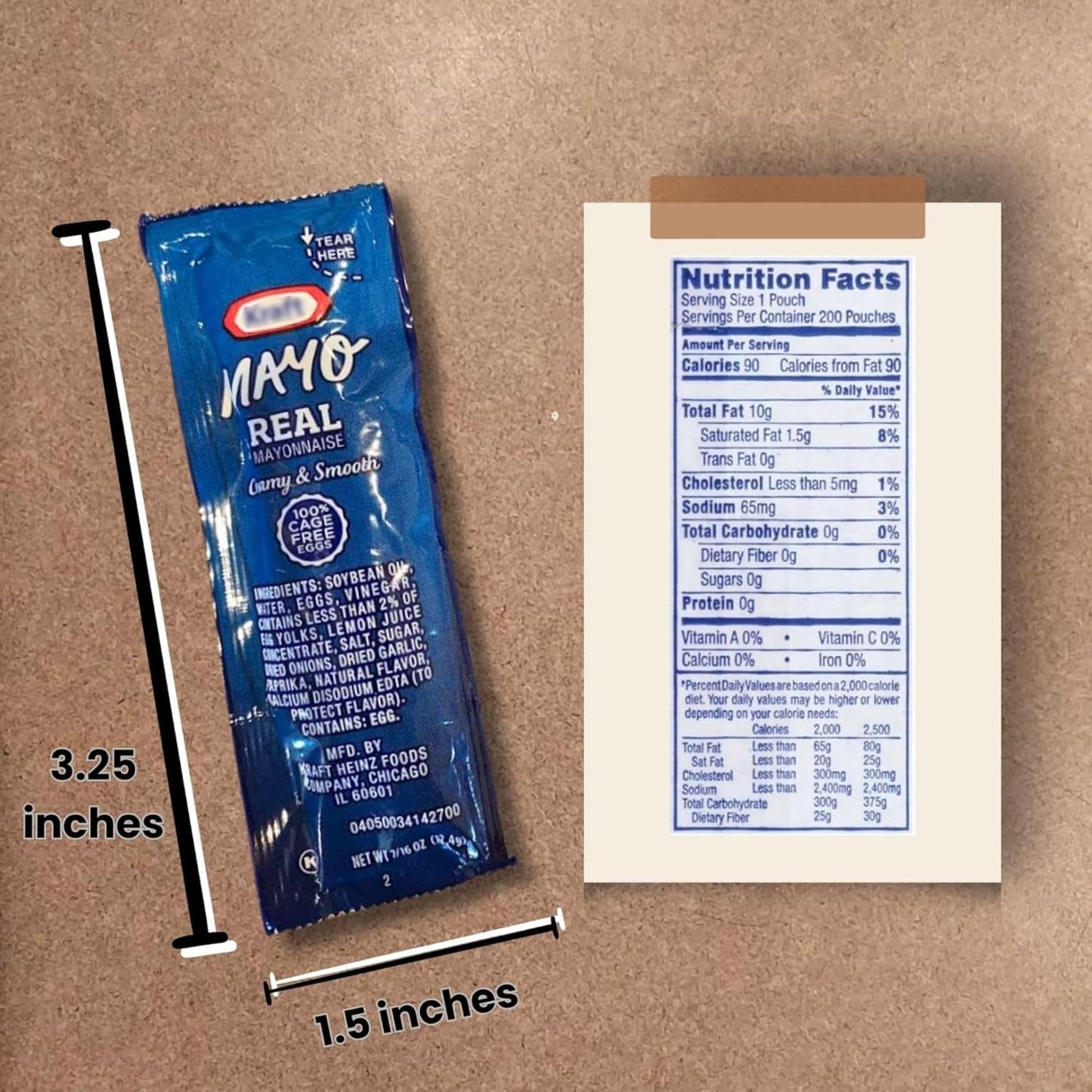 CMC Products Mayo Packets Gift Set – 25 Count (12g each) with Spreader in Resealable Bag, Brown Polyethylene