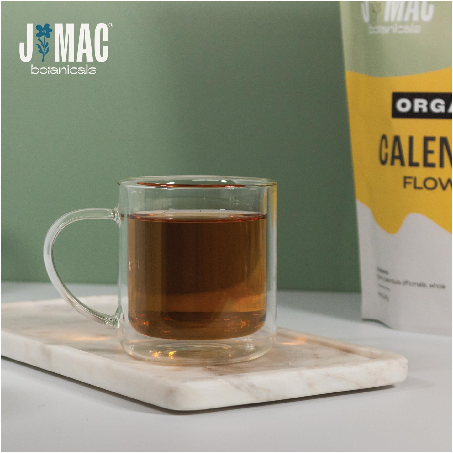 J MAC BOTANICALS Organic Calendula Flower Loose Leaf Tea 16 Ounce USDA Certified Organic