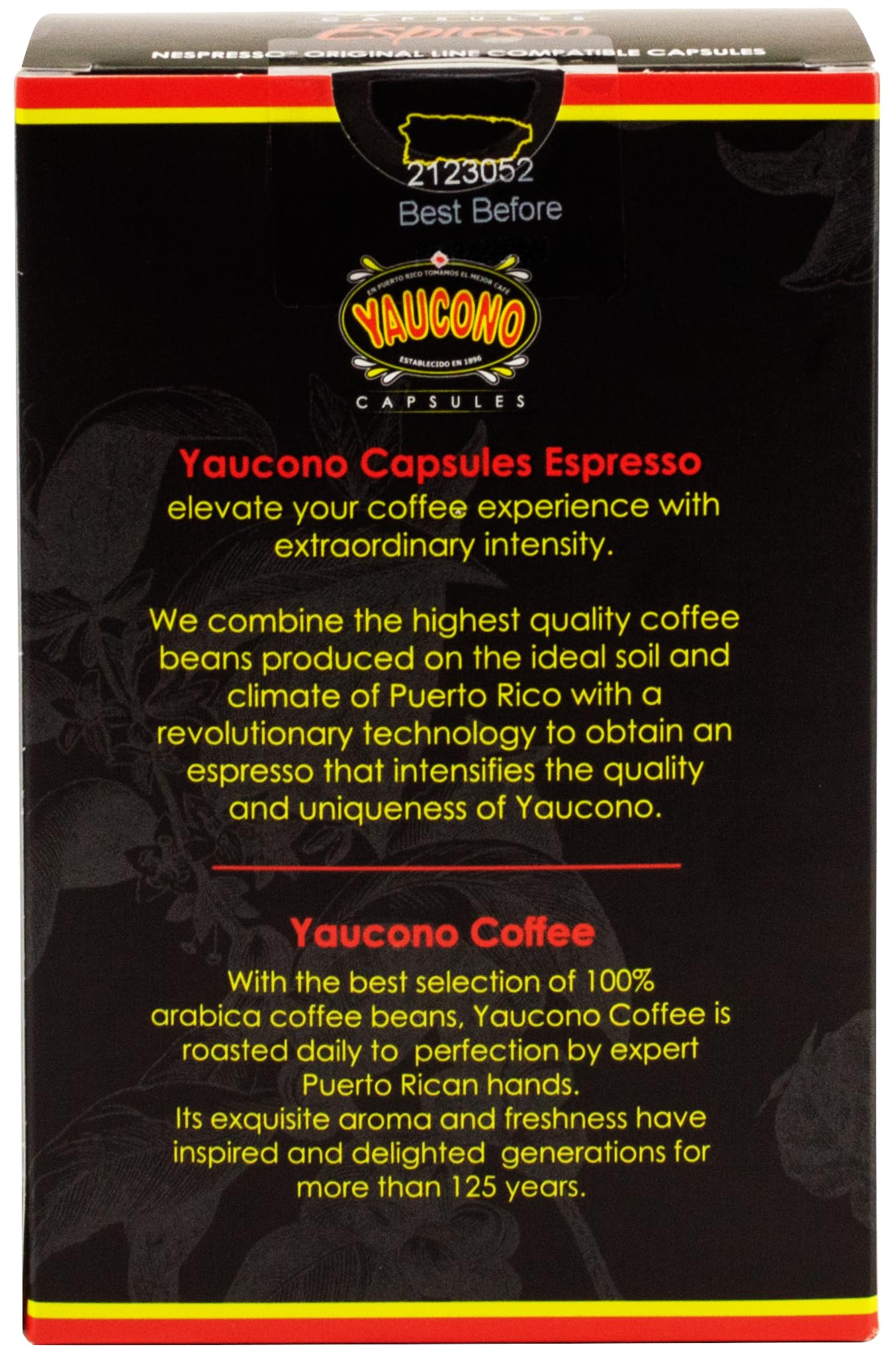 Yaucono Espresso compact pieces, Espresso Roast, Compatible with Nespresso, 18 Count, Pack of 4