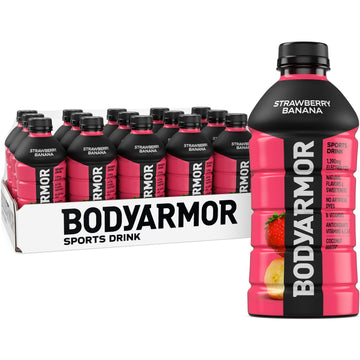 BODYprotective covering Sports Drink  Strawberry Banana  Electrolyte Drink Hydration  28 Fl Oz Bottles (15 Pack)  Flavored Coconut Water with B Vitamins & Antioxidants