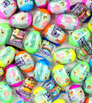 Spongebob Squarepants Krabby Patties Easter Egg Hunt Mix, 16 Plastic Eggs With Gummy Candy, 5 Flavors, 5.08 Oz, Easter Basket Fi