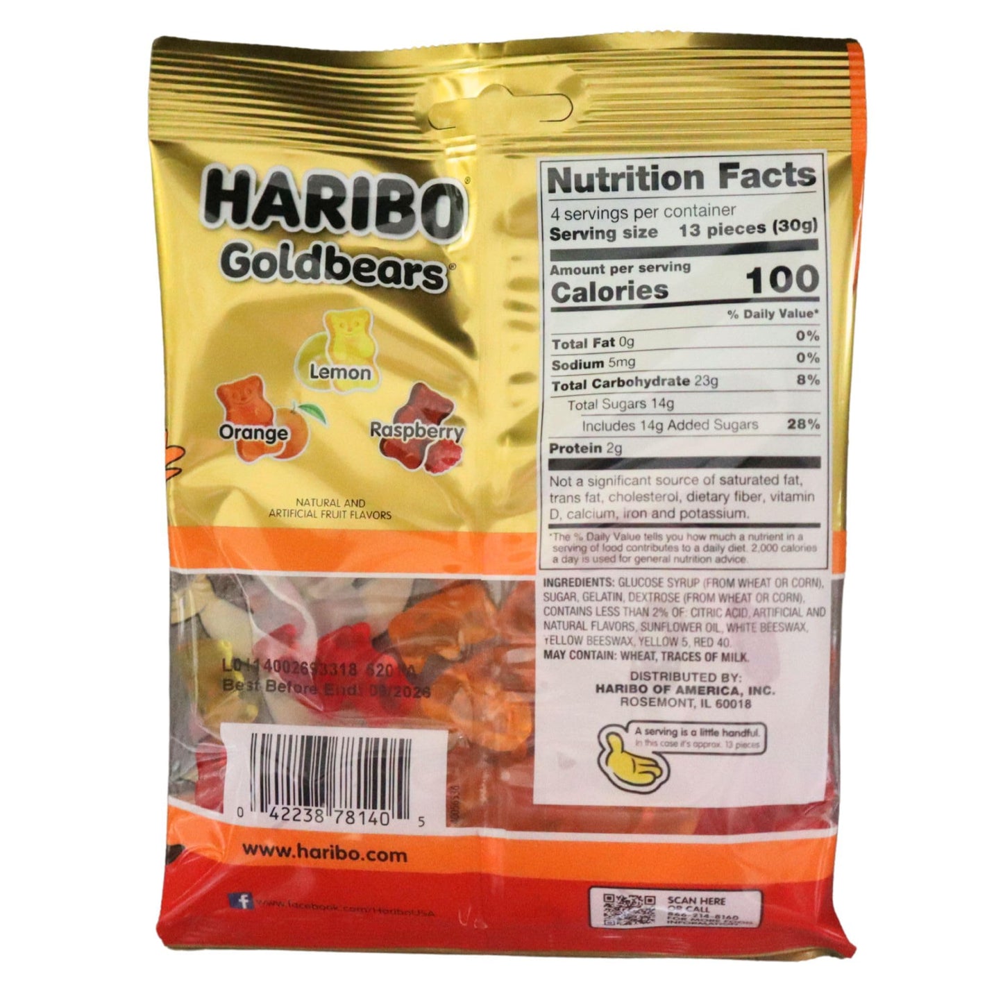 Haribo Goldbears Fall Edition - Pack of 3 Bags (4 oz Each) - Red  Orange & Yellow Gummy Bears - Autumn Seasonal Candy - Fruity Chewy  for Fall Parties  Candy Bowls  Halloween & Thanksgiving