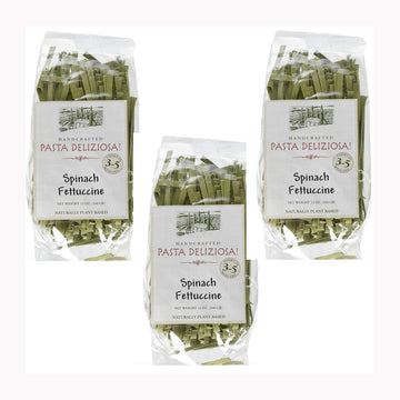 Pasta Deliziosa! Handcrafted Pasta, Spinach Fettucine, 12 ounce - 3 PACK