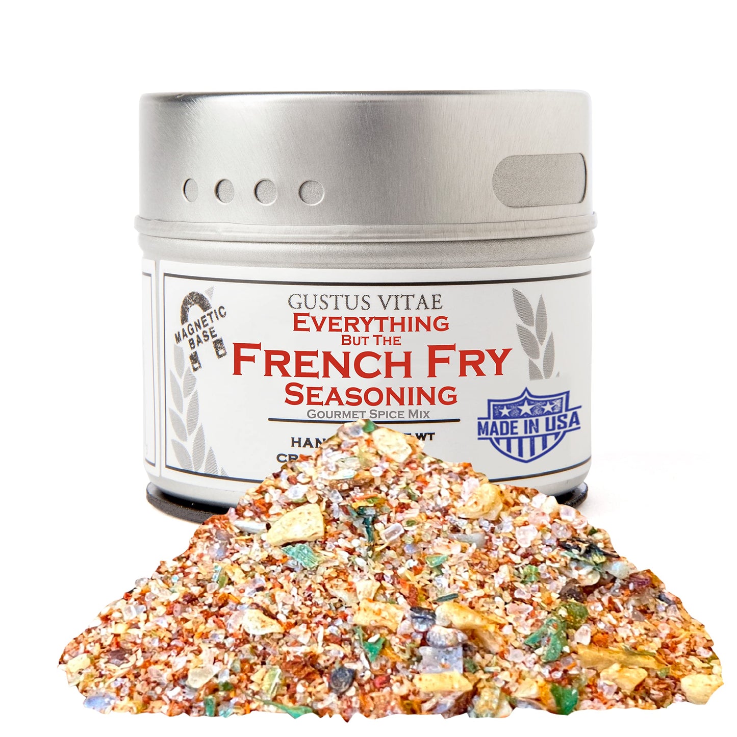 Gustus Vitae Everything But The French Fry Seasoning, Gourmet Spice Mix, 2.2 oz, All Natural, Non-GMO, No MSG, Magnetic Tin