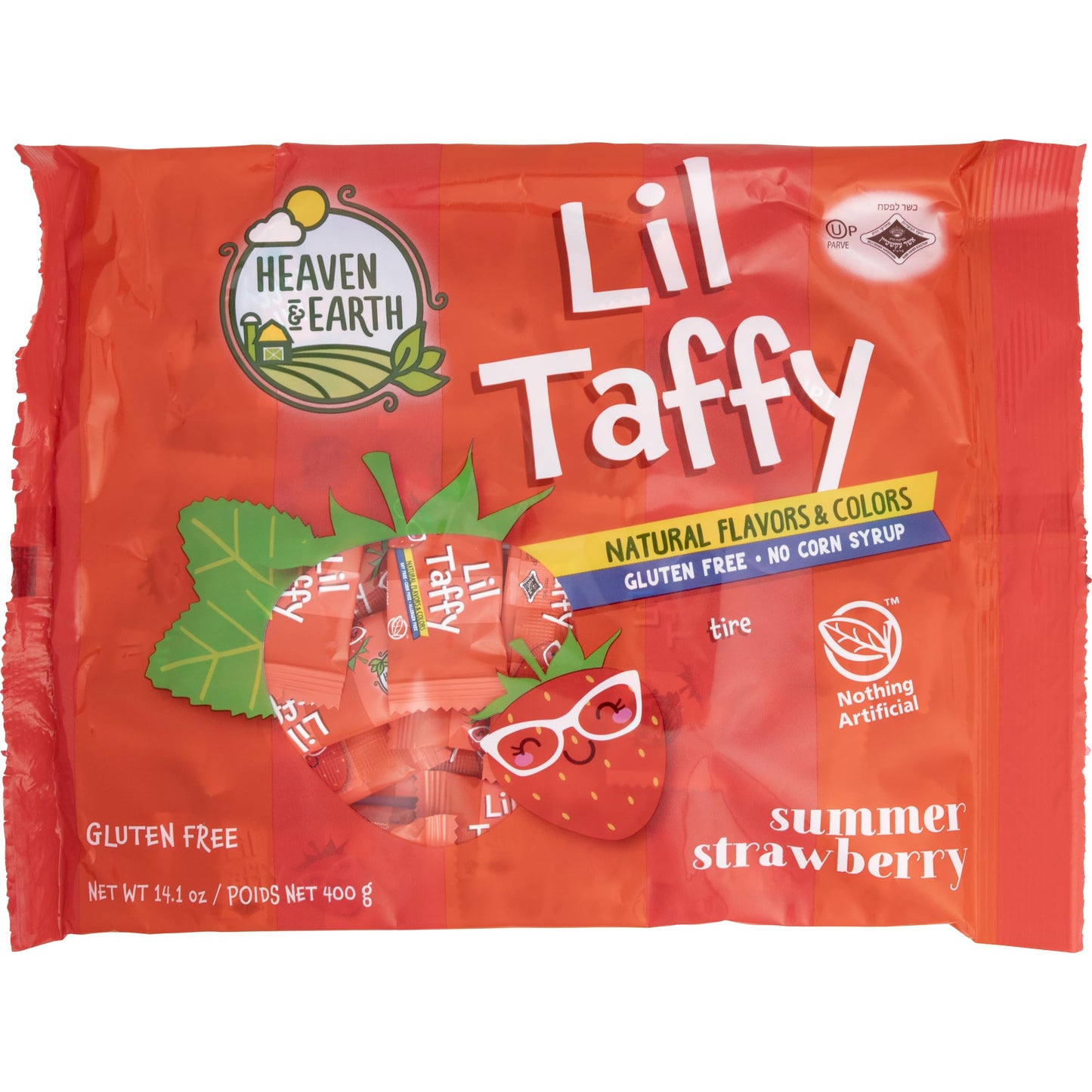Heaven & Earth Lil Taffy Strawberry (Approx. 40 Count) | Dye Free Candy | No High Fructose Corn Syrup | Gluten Free | Nothing Ar