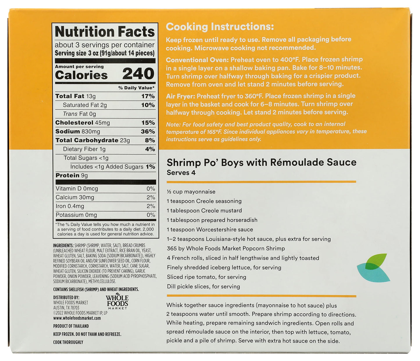 365 By Whole Foods Market, Popcorn Shrimp, 10 Ounce