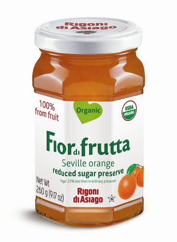 Rigoni Di Asiago Fiordifrutta Organic Fruit Spread, Seville Orange, 9.17 Ounce, (Pack of 6)