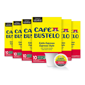 Caf   Bustelo Espresso Style Dark Roast Coffee, Keurig K-Cup Pods, 10 Count Box (Pack Of 6)