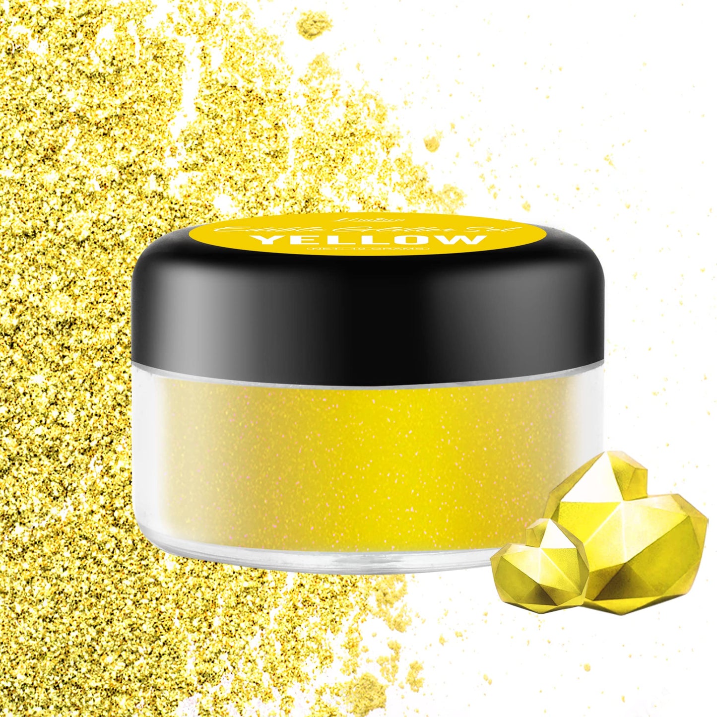 Limino Edible Glitter - 10g Metallic Luster Dust for Cake Decorating, Baking, Icing, Candy - Yellow