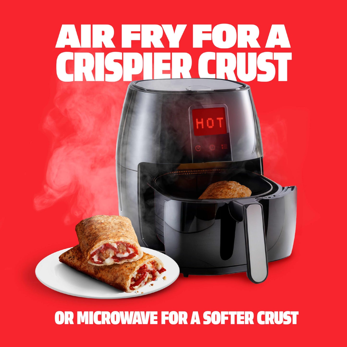 Hot Pockets Pepperoni and Sausage Pizza, Hot Pockets Frozen Sandwiches, Frozen Snacks, Air Fryer Snacks, 9g Protein, 4-Pack