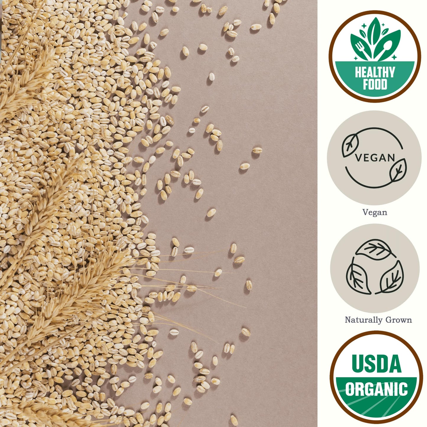 Be Still Farms Organic Pearl Barley Grain (4.8lb) - Pearled Barley Seeds for Soup Pot in Bulk - Not Hulled | Similar to Hulless