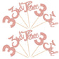 24 Pcs 3Rd Birthday Cupcake Toppers Glitter Three Cupcake Picks Number 3 Third Birthday Cupcake Decorations For Baby Shower Kids