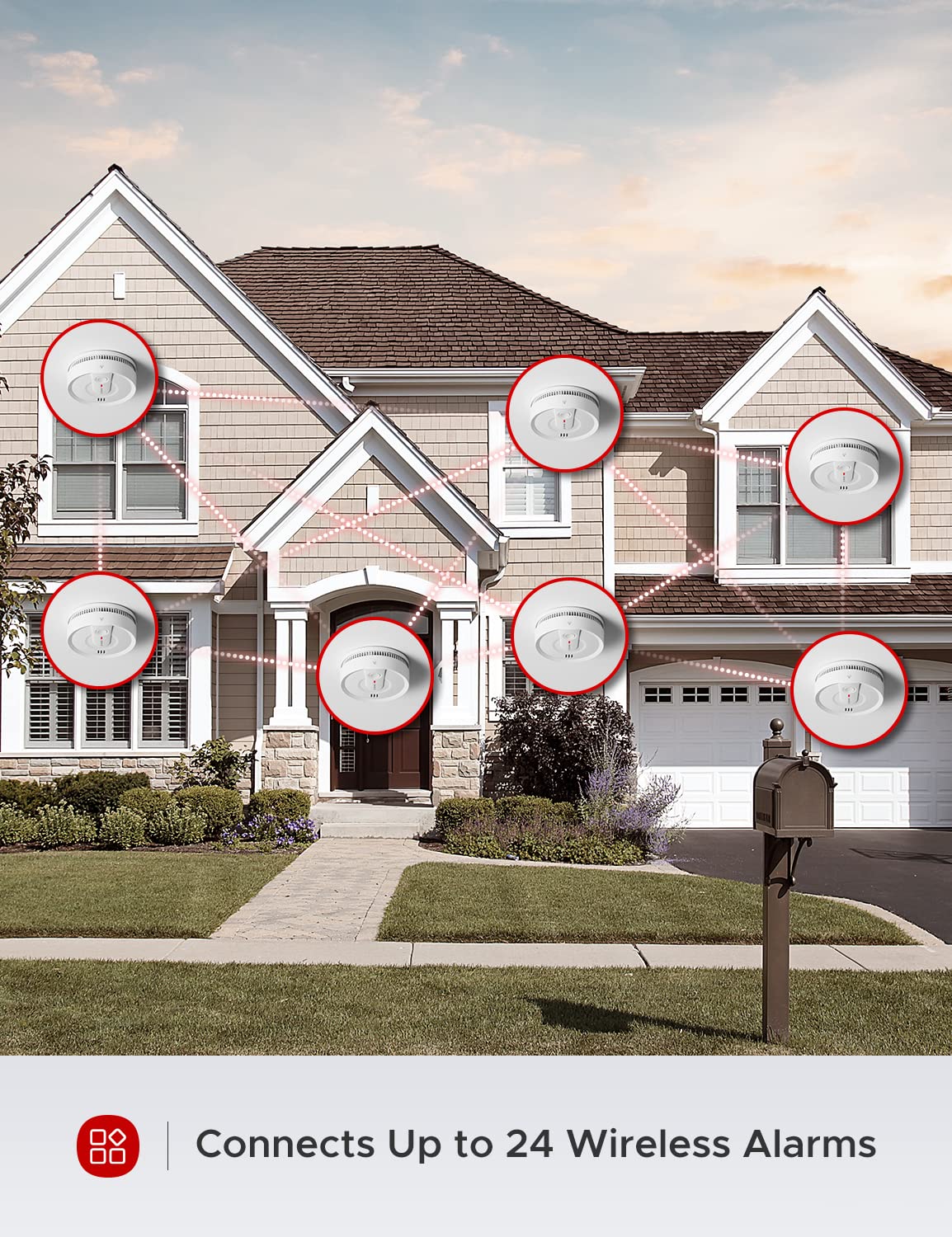 X-Sense Smoke Detector, Wireless Interconnected Smoke Alarm With 10-Year Battery Life And Transmission Range Of Over 820 Ft, Sd2
