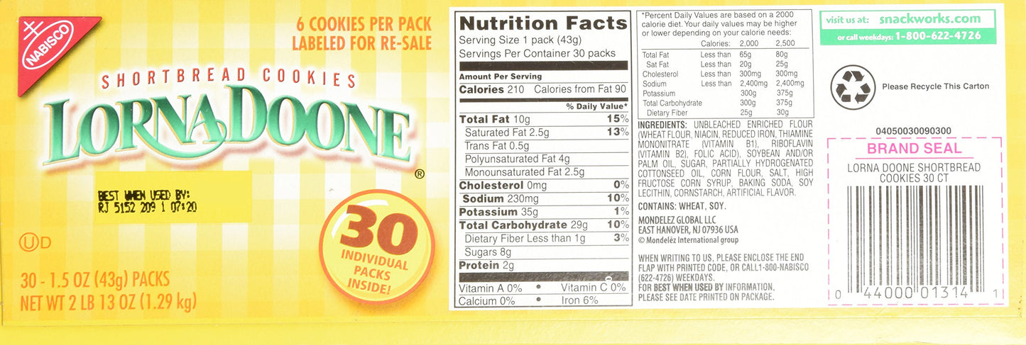 Nabisco Lorna Doone Shortbread Cookies - 30 Count