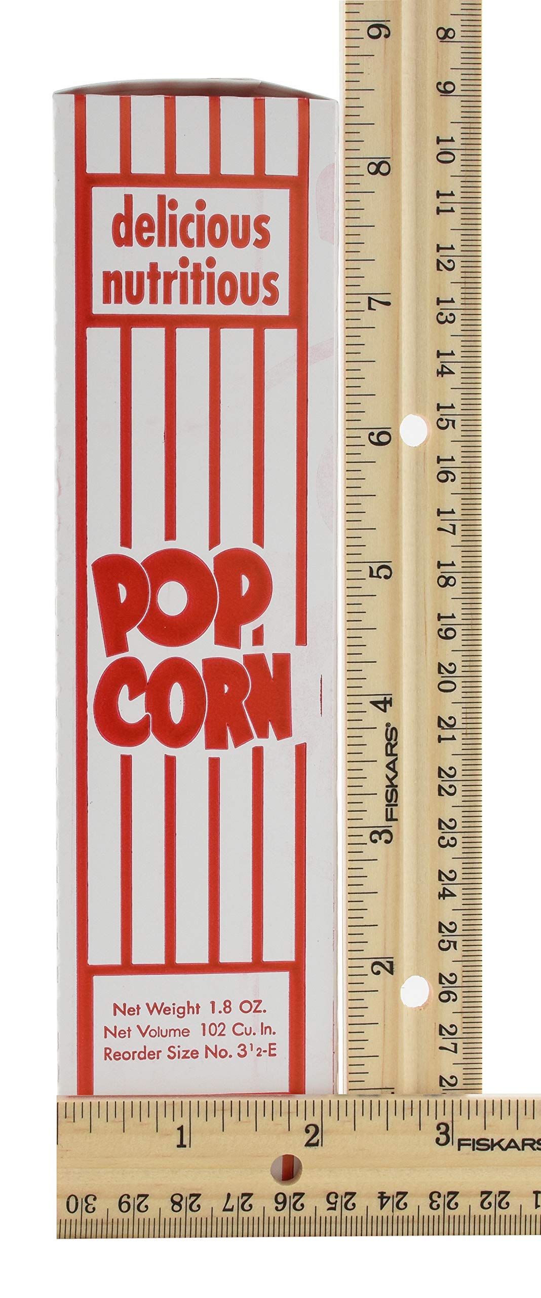 Snappy Popcorn 3.5-E Red and White Close Top Popcorn Boxes, 1.8 Oz, 500 Count