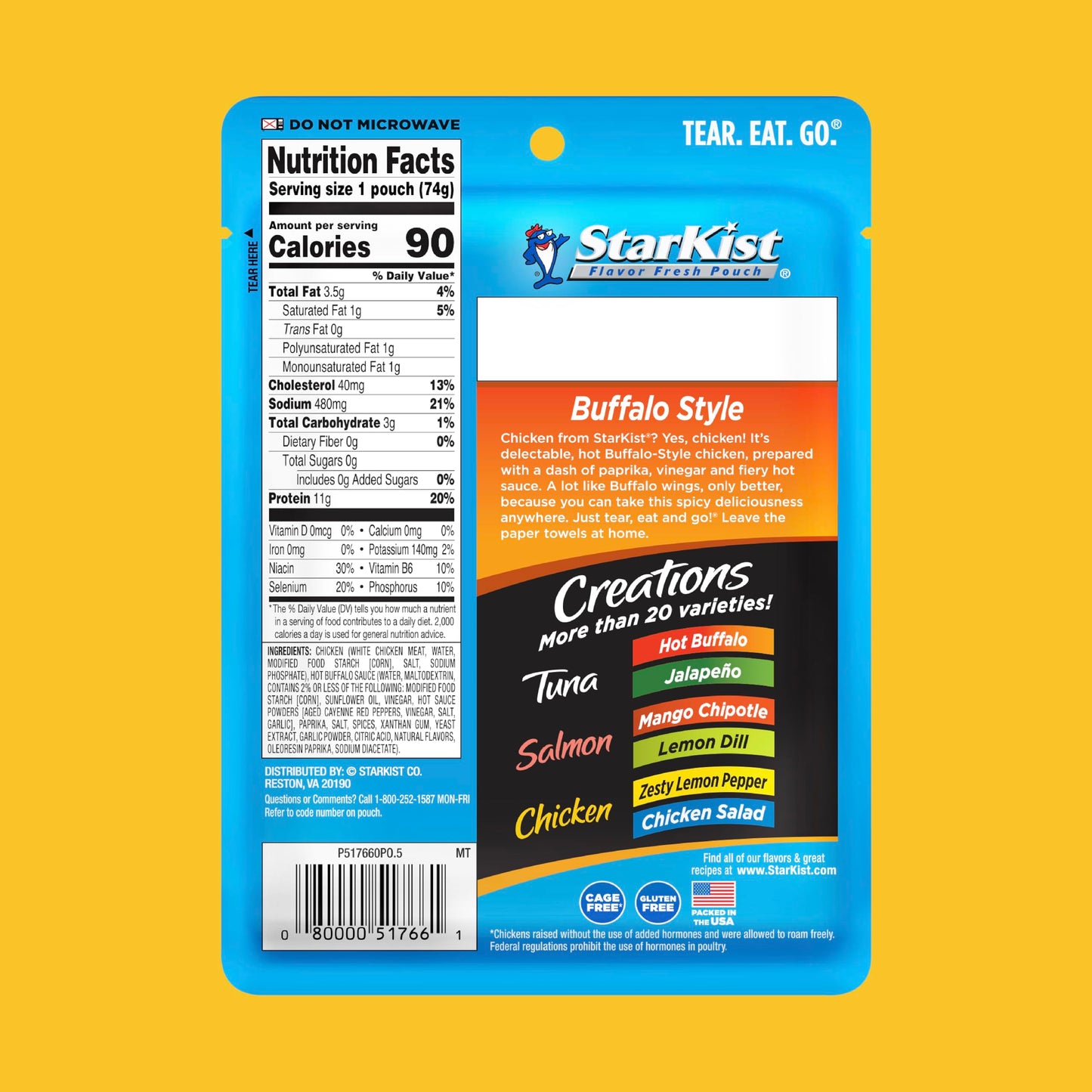 StarKist Chicken Creations BOLD Buffalo Style, 2.6 oz Pouch, Pack of 12, Other Color