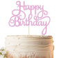 EONNCNT Happy Birthday Cake Topper - Pink Glitter Paper Decoration - Model MOUCCT-HB