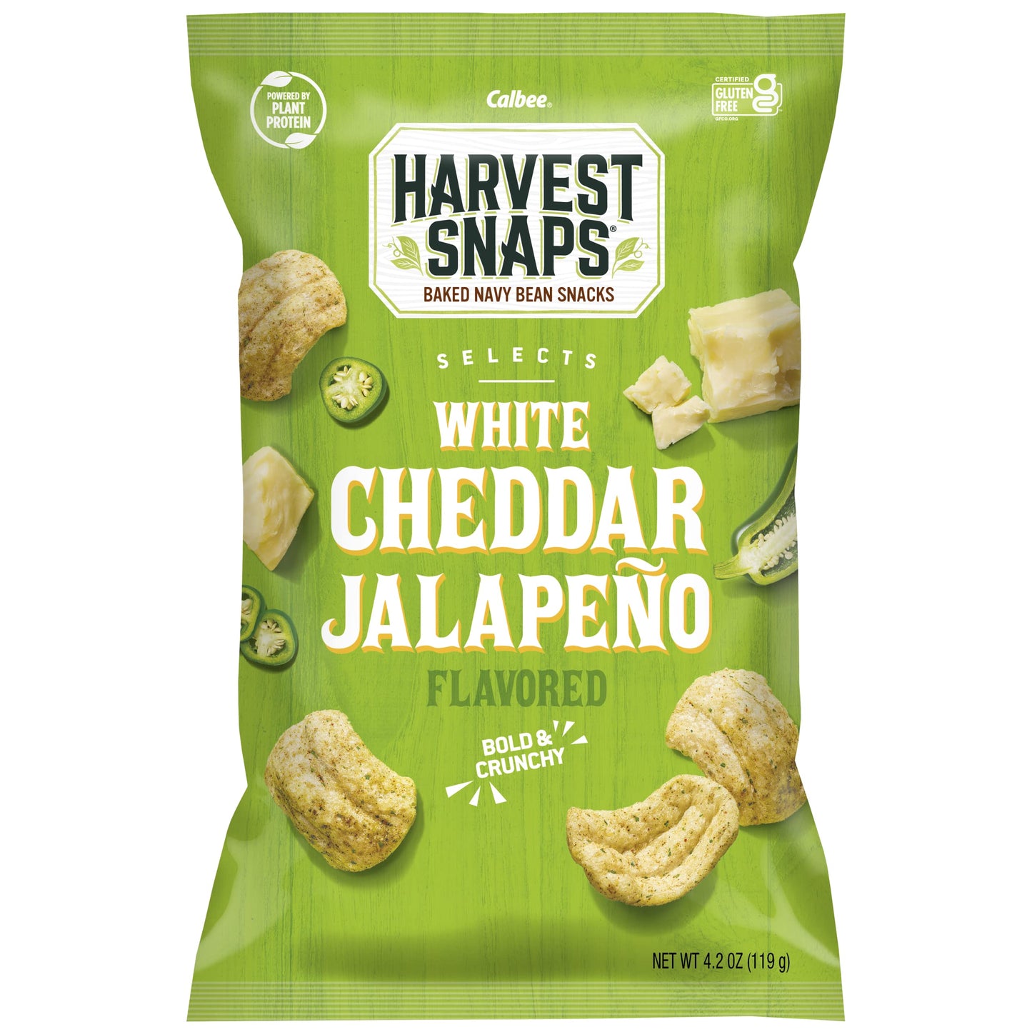 Harvest Snaps (White Cheddar Jalapeno Crunchy Puffs, 8 Snack Packs) 4.2 Ounces