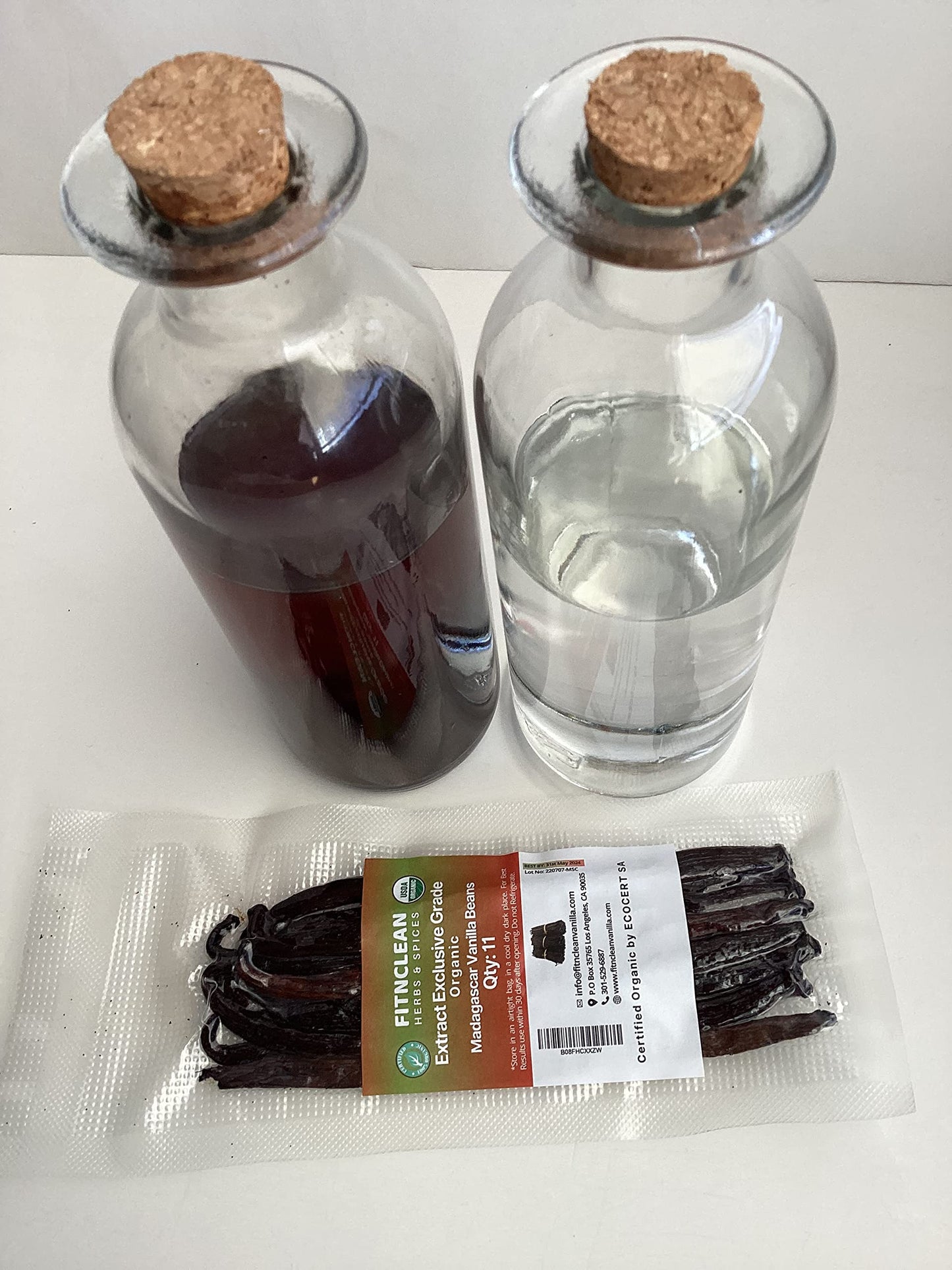 FITNCLEAN VANILLA Organic Madagascar Vanilla Beans Extract Grade B - 1oz Bulk Dry Whole NON-GMO spirit-inspired flavor Pods