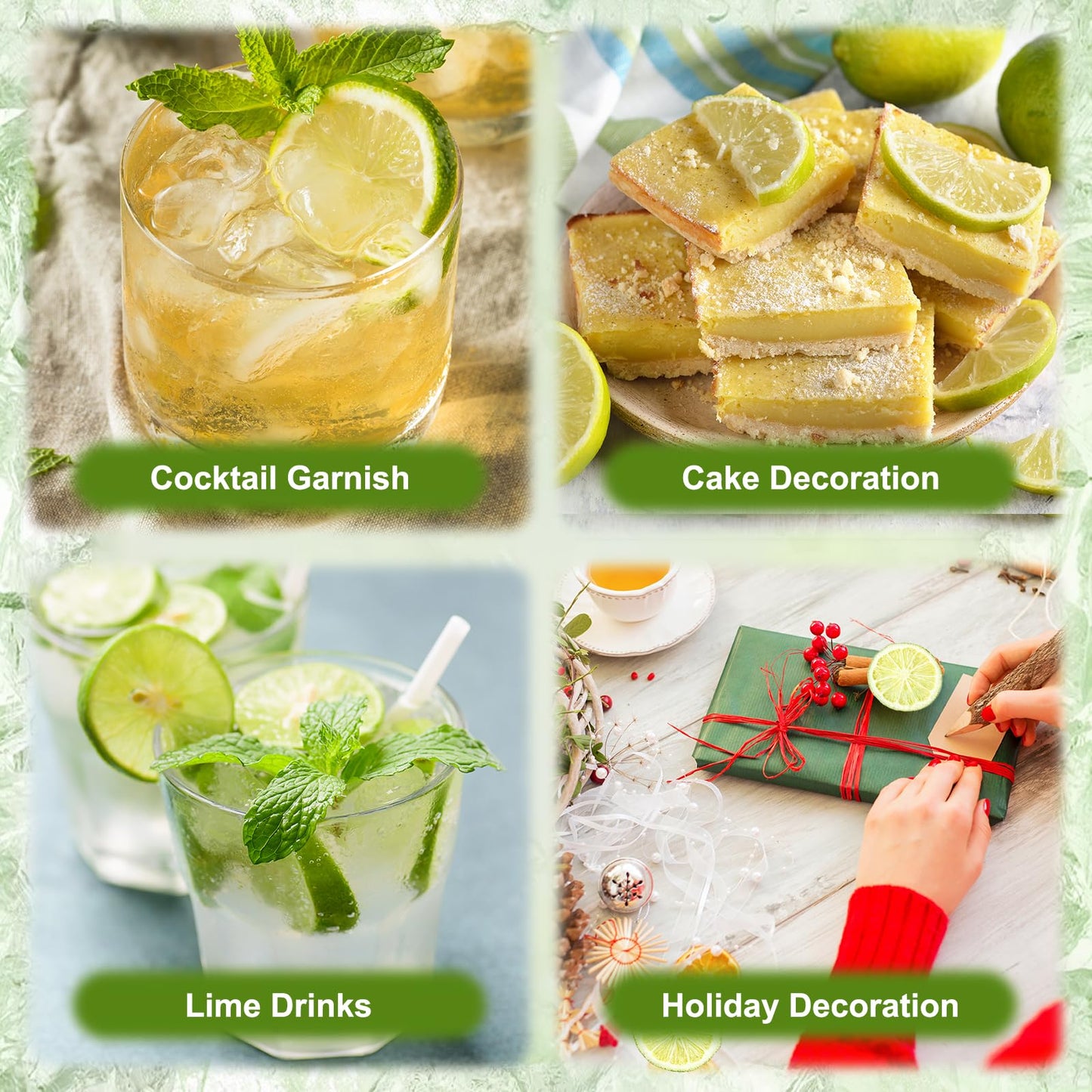 Dried Lime Slices 3.5 Oz/100G Dehydrated Limes For Cocktails Old Fashioned Drink Garnish,No Sugar Fresh Dry Citrus Chips For Fru