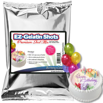 Birthday Cake Jello Shot Mix 6.78 Oz - Top-Grade Gluten-Free Jello Mix For Tasty Jello Shots - Easy To Make Ez Gelatin Powder Mix For Jello Shots - 18+ Use New Year And Holiday Party Supplies