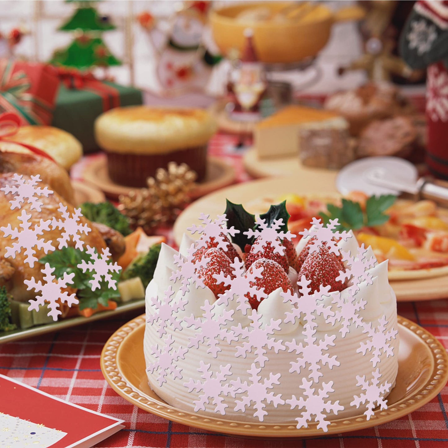 50 Pcs Edible Snowflake Cupcake Toppers Winter Frozen Snowflake Cake Picks Decorations For Snowflake Theme Winter Wonderland Bab